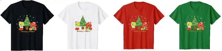 ガチャピン・ムック50周年記念＜Xmas Present＞ 子供用 Tシャツ