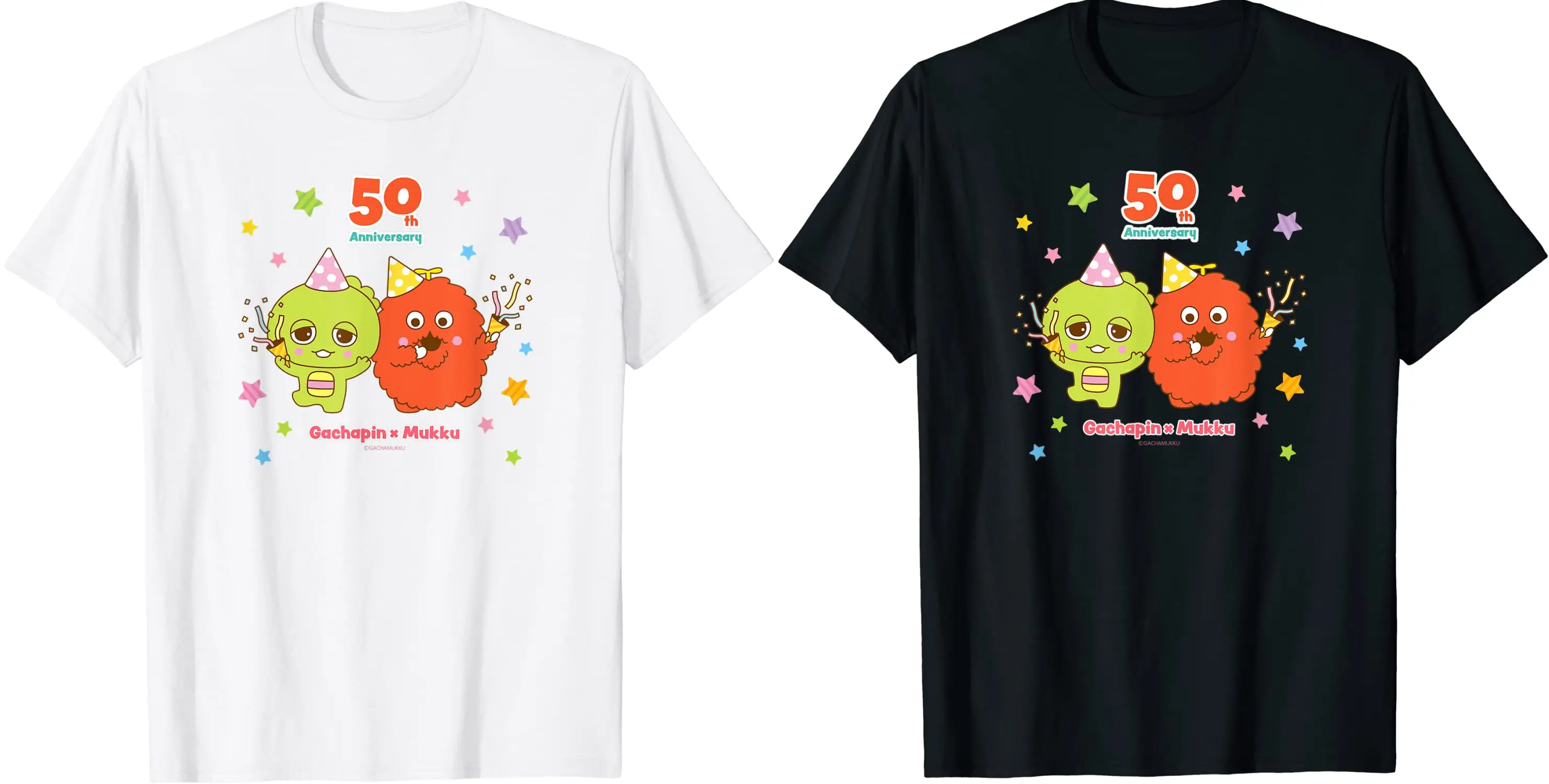 ガチャピン・ムック50周年 Anniversary（大人用）Tシャツ