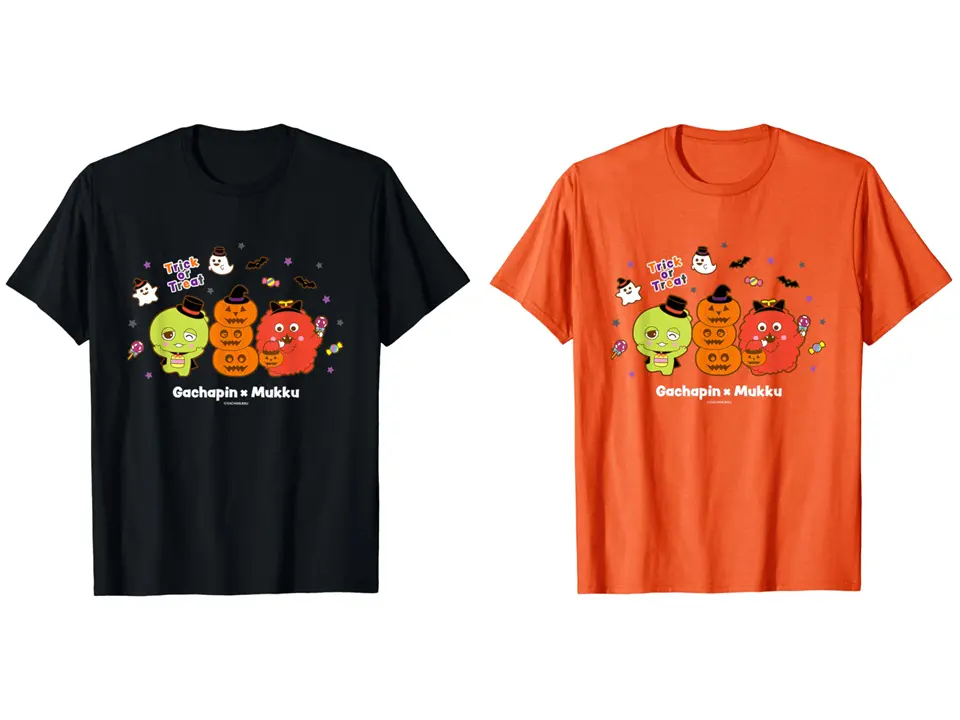 ガチャピン・ムック50周年記念＜Halloween＞子供用 Tシャツ