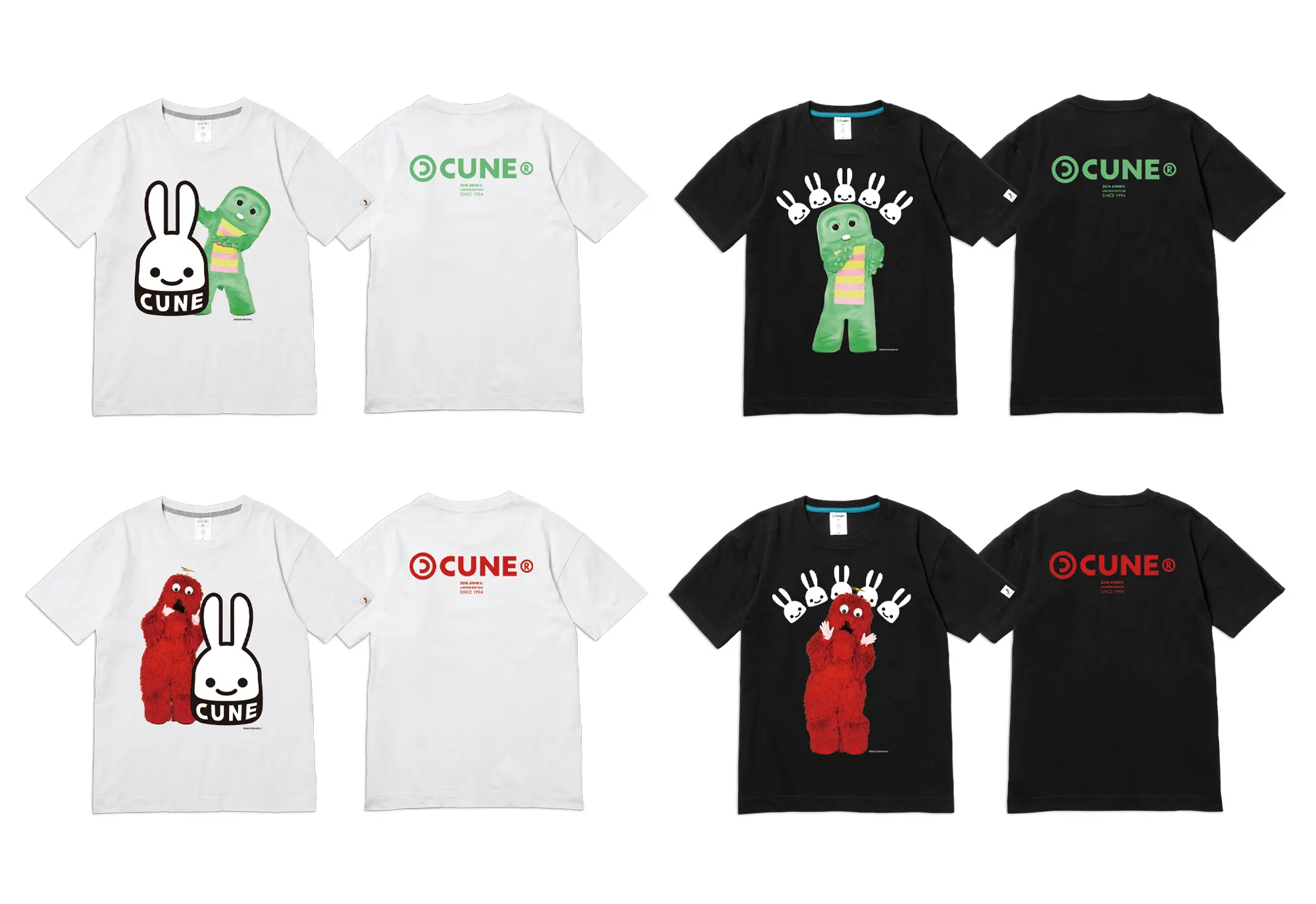 CUNE 30th Anniversary コラボTシャツ　(全４種)