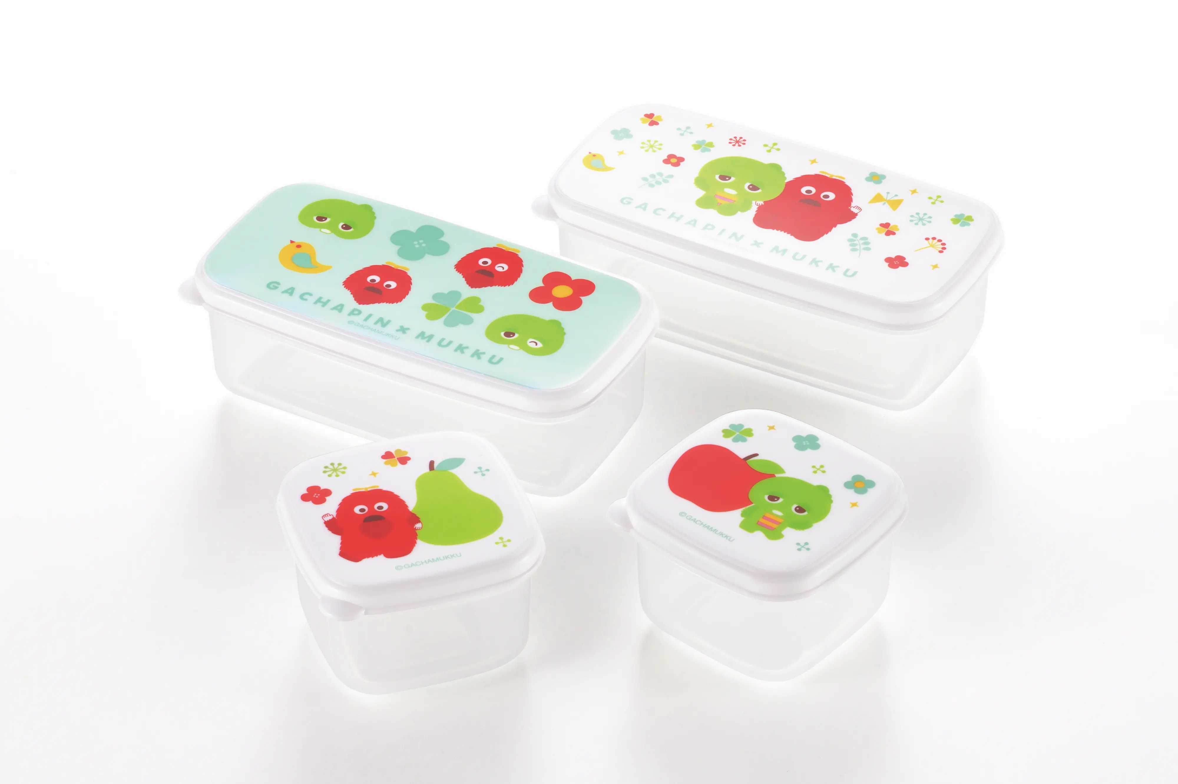 ガチャピン・ムック　シール容器4pcセット