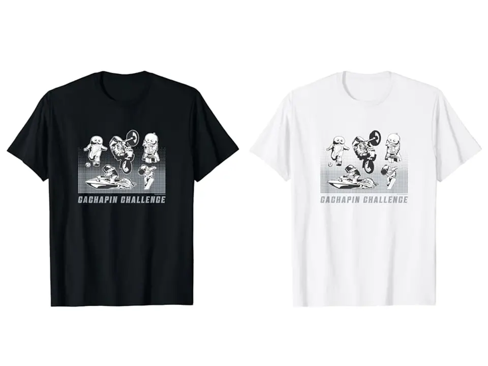 ガチャピンチャレンジ＜Monochrome＞Type-A 大人用Tシャツ