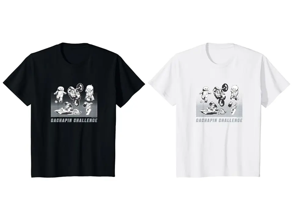 ガチャピンチャレンジ＜Monochrome＞Type-A 子供用Tシャツ