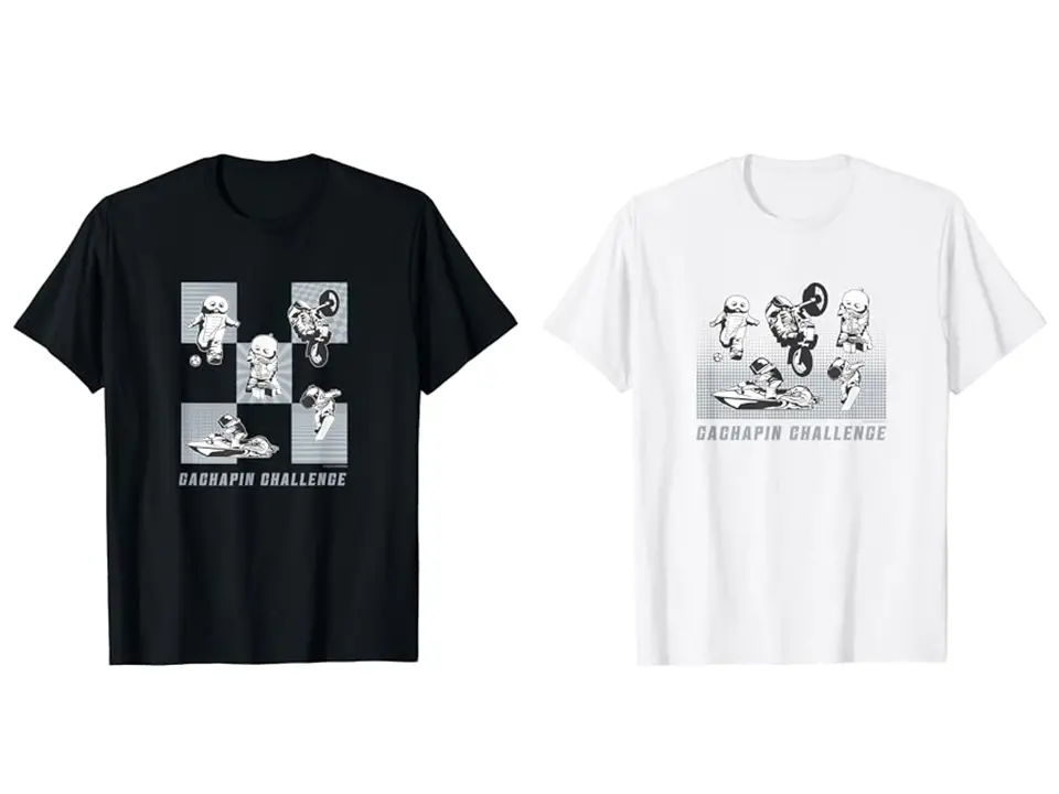ガチャピンチャレンジ＜Monochrome＞Type-B 大人用Tシャツ