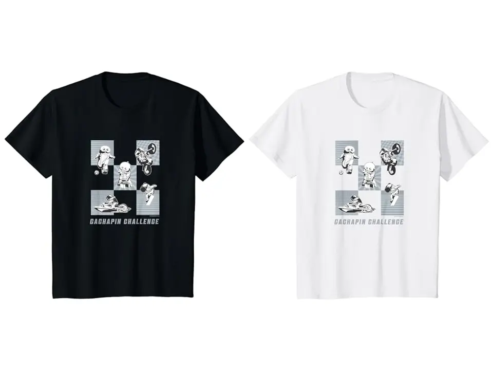 ガチャピンチャレンジ＜Monochrome＞Type-B 子供用Tシャツ