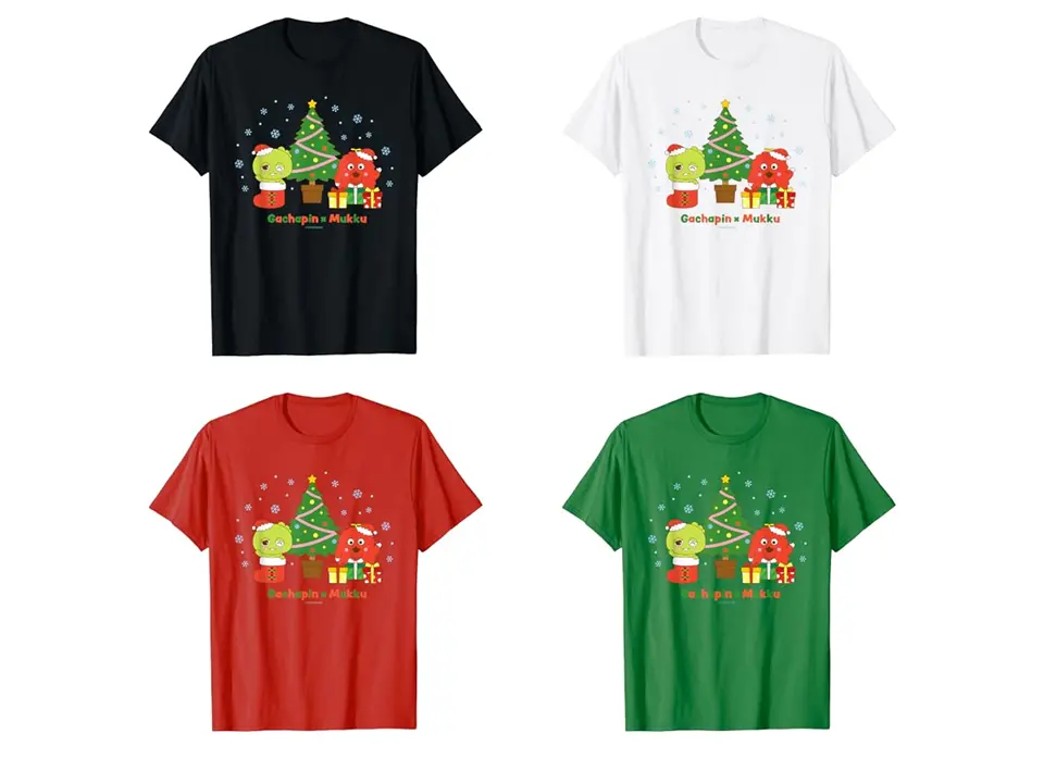 ガチャピン・ムック50周年記念＜Xmas Present＞ 子供用 Tシャツ