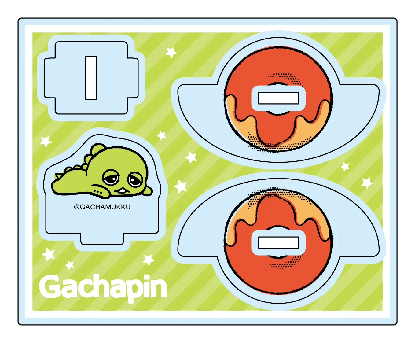 ガチャピン・ムック ゆらゆらアクリルスタンド ガチャピン(ドーナツ) COFFEE ver.