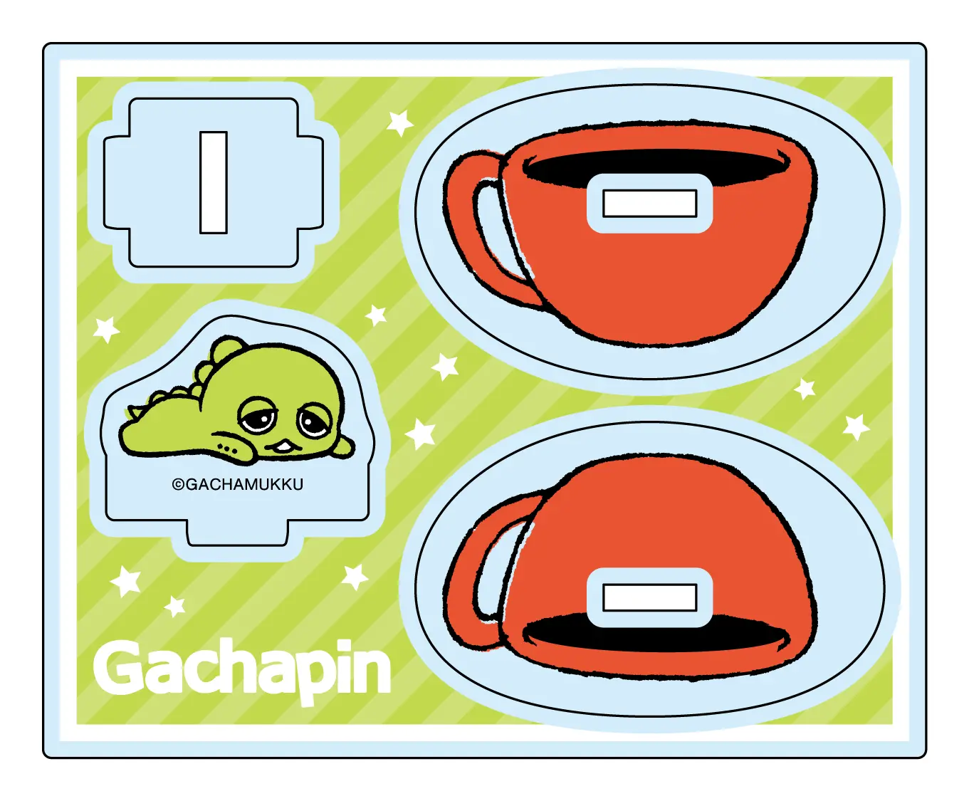 ガチャピン・ムック ゆらゆらアクリルスタンド ガチャピン(コーヒーカップ)　COFFEE ver.