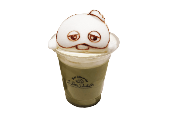 ガチャピン 抹茶ラテ